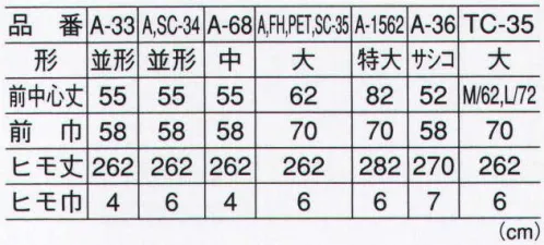 サーヴォ A-1562 特大前掛 調理場のプロたちを快適にサポート。※開封後の返品・交換は受付不可となります。 サイズ／スペック