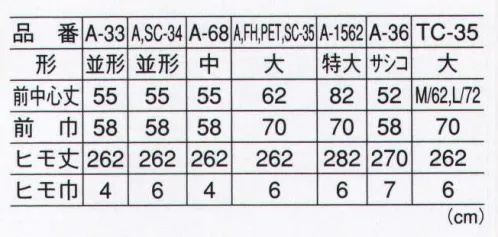 サーヴォ A-35 調理前掛 調理場のプロたちを快適にサポート。※開封後の返品・交換は受付不可となります。 サイズ／スペック