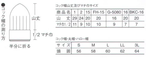 サーヴォ BKC-16 コック帽（メッシュ付） 調理場のプロたちを快適にサポート。機能重視のホワイトウェアコレクション。 サイズ／スペック