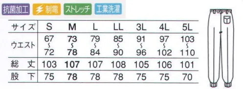 サーヴォ SR-708 男性用パンツ 優れた伸縮性で、しわを防ぎ、抗菌効果が持続。抜群のストレッチ性。抗菌効果が長時間持続。洗濯後も形状キープ。 伸長性と回復力に優れたストレッチ素材で、熱に強いので、工業洗濯にも対応できます。洗濯後も型くずれしにくく、しわを防ぎ、プリーツの形状を保ちながら、抗菌効果も持続するため、扱いやすい素材です。軽量で着心地も快適に保ちます。優れたストレッチ性。優れた抗菌効果。優れた形態安定性。 ※2009年12月よりプライスダウン致しました。 サイズ／スペック