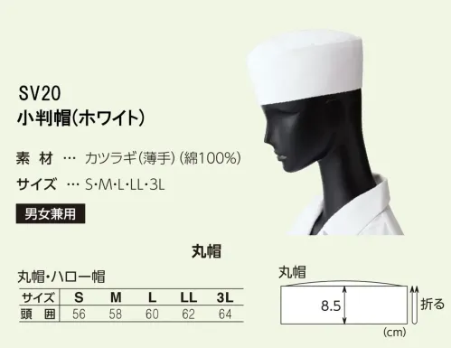 サーヴォ SV20 小判帽 サイズ／スペック