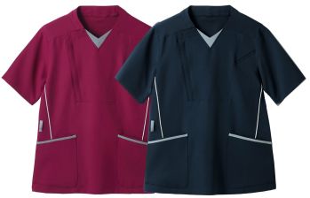 ナースウェア 半袖ジャケット（ブルゾン・ジャンパー） サーヴォ MSCU-1805 男女兼用スクラブ 医療白衣com