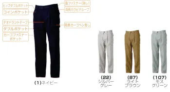 メンズワーキング カーゴパンツ（ベトナムパンツ） 桑和 128 ワンタックカーゴパンツ 作業服JP