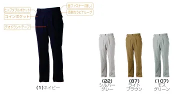 メンズワーキング パンツ（米式パンツ）スラックス 桑和 129 ワンタックスラックス 作業服JP