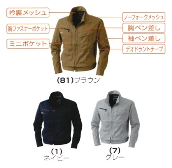 メンズワーキング 長袖ジャケット（ブルゾン・ジャンパー） 桑和 643 長袖ブルゾン 作業服JP