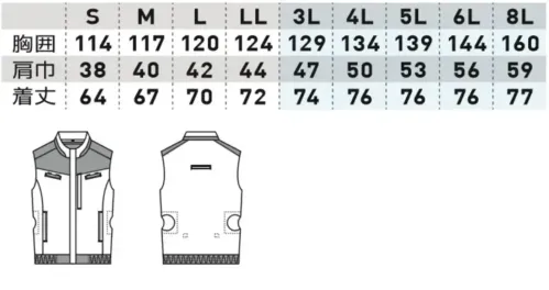 桑和 5349-06 EFベスト（ファン・バッテリー別売） サイズ／スペック