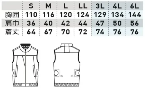 桑和 7539-06 EFベスト（ファン・バッテリー別売） サイズ／スペック