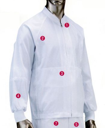 食品工場用 長袖白衣 シーズン PD71170 ラグランジャンパー 食品白衣jp