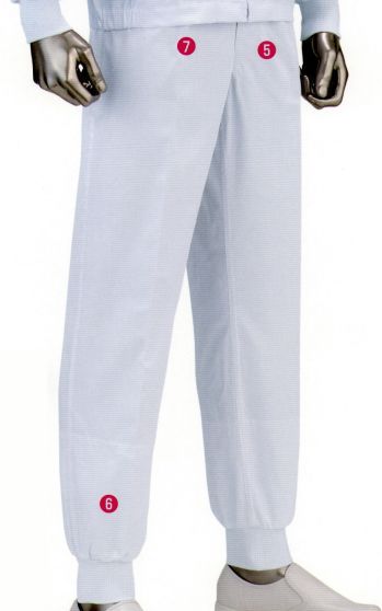 食品工場用 パンツ（米式パンツ）スラックス シーズン PD75130 男女兼用パンツ 食品白衣jp
