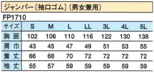 シーズン FP1710 ジャンパー 最低限の異物混入防止とコストパフォーマンスを実現。GRADE3タイプ。 最もシンプルな白衣です。もちろん糸クズの出にくい特殊縫製です。袖口のゴムは3センチ巾で手首の太さに合わせています。体毛ガードの為です。 サイズ／スペック