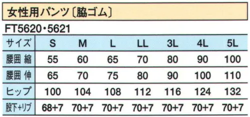 シーズン FT5620 女性用パンツ 腰に裏地を付けました。気になる下着の透けも安心です。ウエストの両側にゴムの入ったワンタックパンツです（ベルトループ付き）。ポケットは右後ろに一つ。スマートではきやすいパンツです。 サイズ／スペック