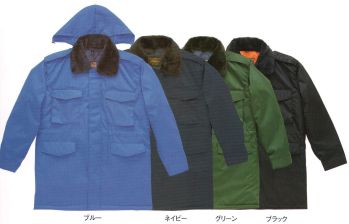 セキュリティウェア 防寒コート たちばな 5800 紳士警備服コート（フードイン） 作業服JP