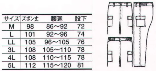 たちばな S6292 防寒ズボン 冬期の屋外作業に最適のユニフォーム！！防寒・撥水・表地裏地制電。中綿は軽くて温かいニュー断熱保温綿。 裏地は静電気をシャットアウト【ラピア】。 ●優れた制電効果がある。●洗濯しても制電効果は変わらず、持続する。汚れや、ほこりがつきにくい。 サイズ／スペック