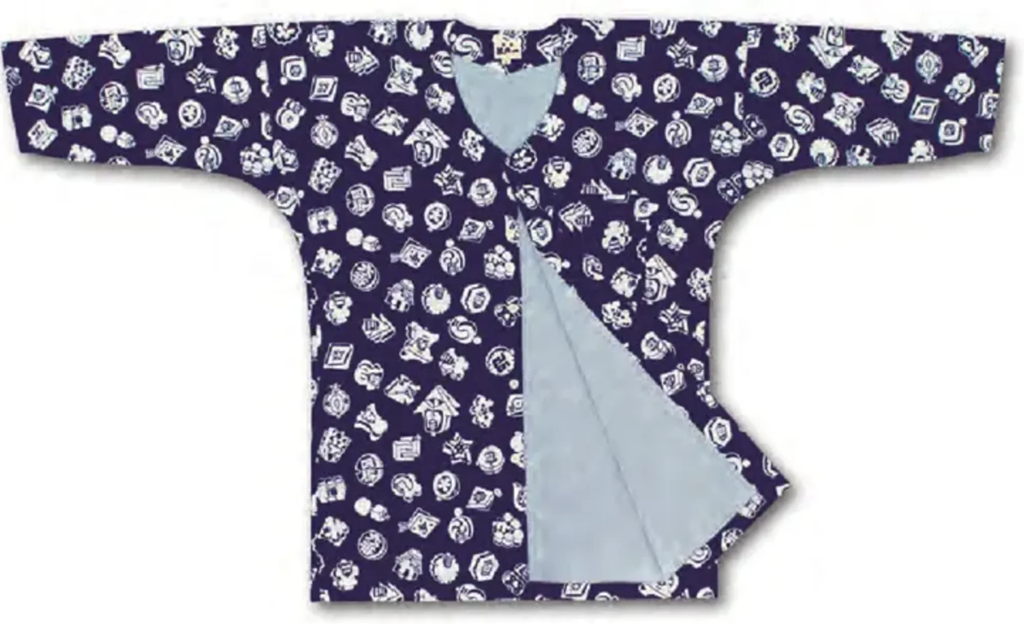 江戸一 GARA-KOI-KONMATOI 鯉口シャツ裏付（柄）（大人） 紺まとい裏付