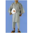 祭り用品jp 祭り半天・シャツ 甚平 江戸一 JINBEI-9 甚平（＃7000白絣）（大人） 亀甲