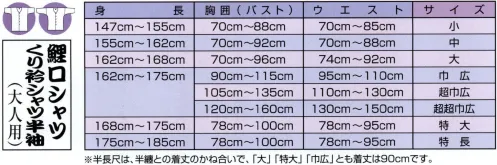 江戸一 AOJIMA-KOI 鯉口シャツ（青縞）（大人） 江戸一では、皆さまの趣向に応えるため、さまざまな色・柄を取り揃えております。私どもでは「粋さ」を生かすためには、いかに体型に合ったサイズを着ていただけるかが大事と考えております。そのため、江戸一ではきめ細かいサイズをご用意いたしております。 【注意】この商品は、生地の段階で洗濯加工済みですが、多少の色落ちはいたしますので、他の商品とは一緒に洗わないで下さい。また、商品のご購入後、一度洗濯してから着用して下さい。糸染めのため、多少の織キズはご了承下さい。  ※この商品はご注文後のキャンセル、返品及び他の商品との交換・サイズ交換が出来ませんのでご注意くださいませ。※なお、この商品のお支払方法は、先振込（代金引換以外）にて承り、ご入金確認後の手配となります。 サイズ／スペック