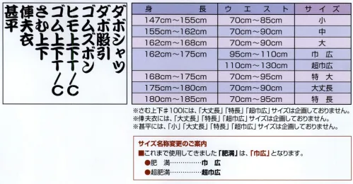 江戸一 DABOMOMOHIKI-1 ダボ股引（綿晒）（大人） 江戸一では、皆さまの趣向に応えるため、さまざまな色・柄を取り揃えております。私どもでは「粋さ」を生かすためには、いかに体型に合ったサイズを着ていただけるかが大事と考えております。そのため、江戸一ではきめ細かいサイズをご用意いたしております。 ※この商品はご注文後のキャンセル、返品及び他の商品との交換・サイズ交換が出来ませんのでご注意くださいませ。※なお、この商品のお支払方法は、先振込（代金引換以外）にて承り、ご入金確認後の手配となります。 サイズ／スペック