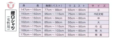 江戸一 GARA-KOI-38L 鯉口シャツ（柄）（女性）紺白まとい ※この商品はご注文後のキャンセル、返品及び他の商品との交換・サイズ交換が出来ませんのでご注意くださいませ。※なお、この商品のお支払方法は、先振込（代金引換以外）にて承り、ご入金確認後の手配となります。 サイズ／スペック