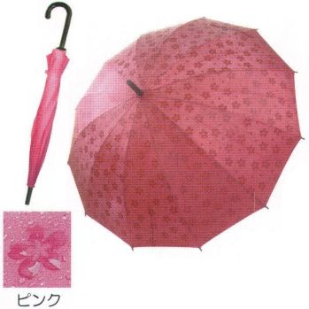 寺子屋 AUB-004 桜が浮き出る傘 ピンク(24本入) 一見無地ですが、雨に濡れると撥水効果により桜の模様が現れます。※24本入りです。※この商品はご注文後のキャンセル、返品及び交換は出来ませんのでご注意下さい。※なお、この商品のお支払方法は、先振込（代金引換以外）にて承り、ご入金確認後の手配となります。