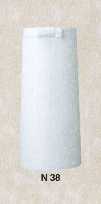 東宝白衣 N38 ひも長前掛（大） 紐が長いタイプです。