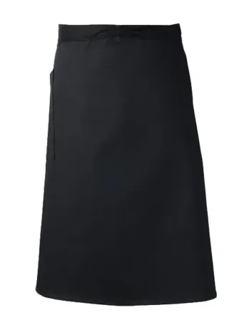 厨房・調理・売店用白衣 エプロン 傳馬屋 1048-15 腰下前掛（ブラック） 食品白衣jp