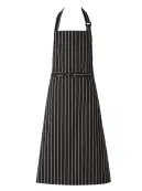 傳馬屋 2070-21 胸付ソムリエエプロン（黒ストライプ）