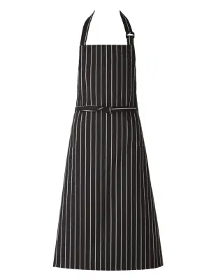 胸付ソムリエエプロン（黒ストライプ）