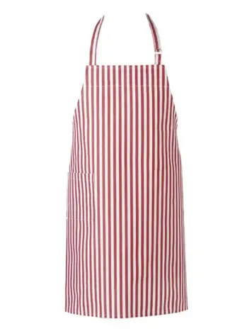 厨房・調理・売店用白衣 エプロン 傳馬屋 2101 ストライプエプロン（レッド） 食品白衣jp