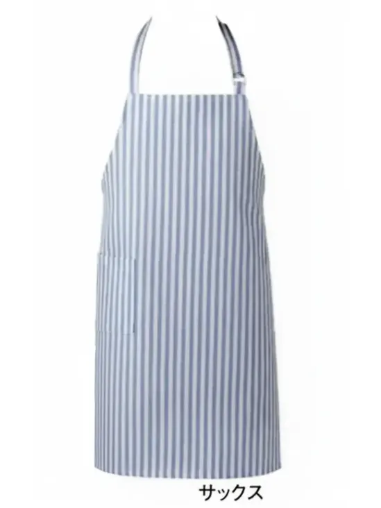 傳馬屋 2108 ストライプエプロン（サックス）