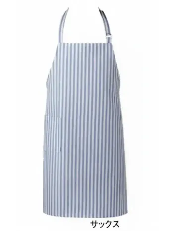 カジュアル エプロン 傳馬屋 2108 ストライプエプロン（サックス） サービスユニフォームCOM