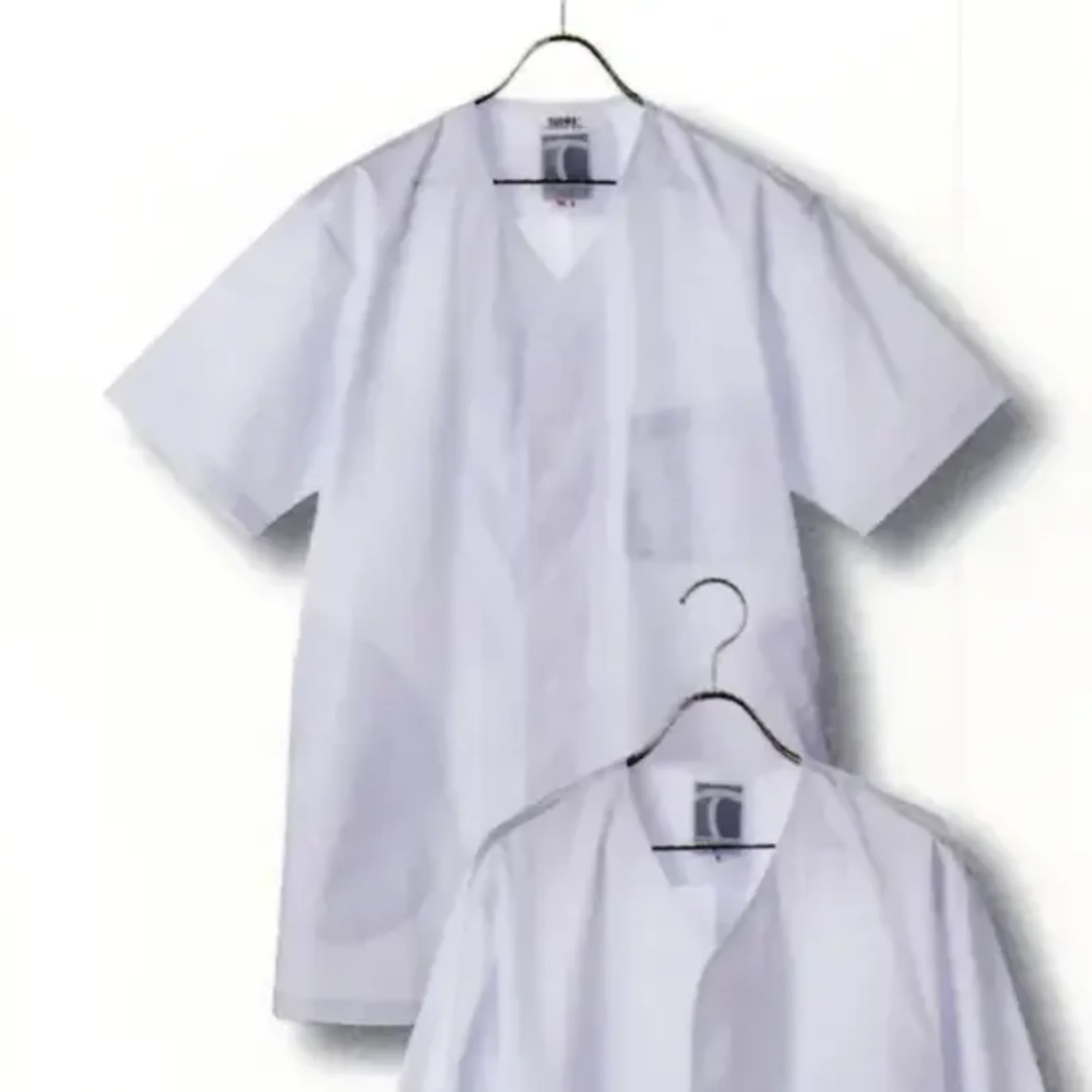 傳馬屋 3212 男子衿なし調理服 半袖