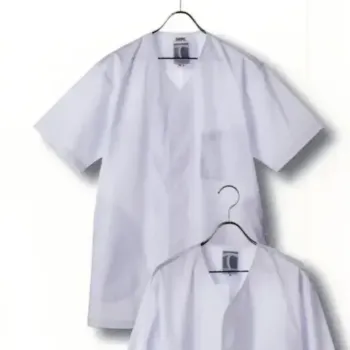 傳馬屋 3212 男子衿なし調理服 半袖