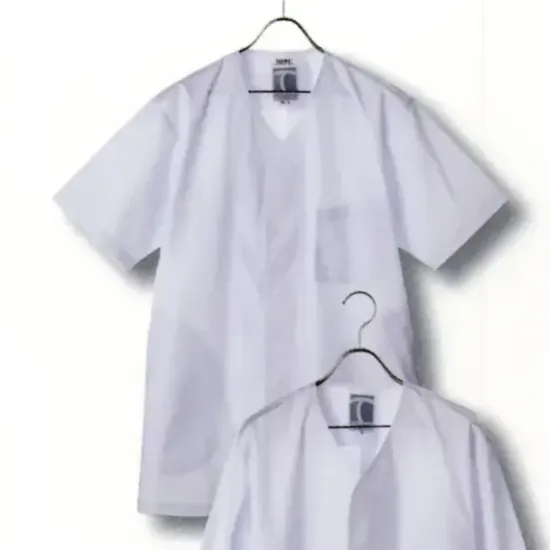 傳馬屋 3212 男子衿なし調理服 半袖