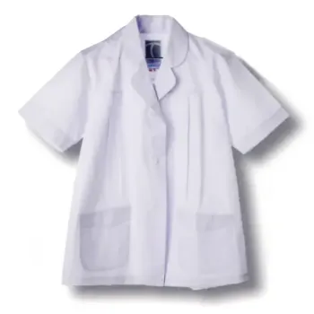厨房・調理・売店用白衣 半袖コックシャツ 傳馬屋 4322TE 女子丸衿調理服 半袖 食品白衣jp