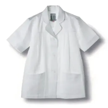 厨房・調理・売店用白衣 半袖コックシャツ 傳馬屋 4322TK 女子丸衿調理服 半袖 食品白衣jp