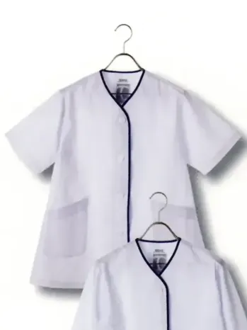 厨房・調理・売店用白衣 半袖コックコート 傳馬屋 6212 女子ラインコート 半袖 食品白衣jp