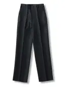傳馬屋 9210 男女ノータック黒パンツ（両脇ゴム入）