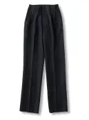 傳馬屋 9220 男女ツータック黒パンツ（両脇ゴム入）