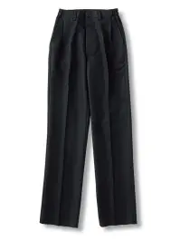 傳馬屋 9220 男女ツータック黒パンツ（両脇ゴム入）