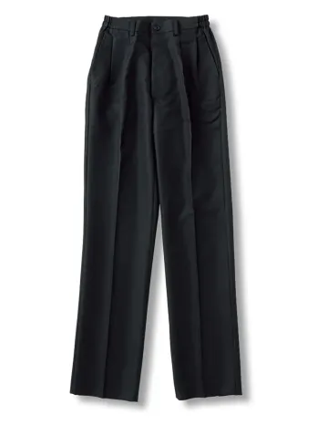 傳馬屋 9220 男女ツータック黒パンツ(両脇ゴム入)