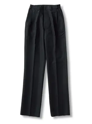 男女ツータック黒パンツ（両脇ゴム入）