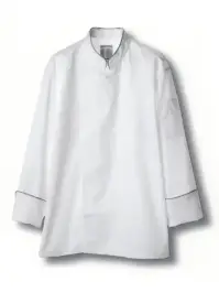 傳馬屋 C100-10-GP コックコート 長袖（グレーパイピング）