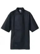 傳馬屋 C102-15 コックコート 半袖（ブラック）