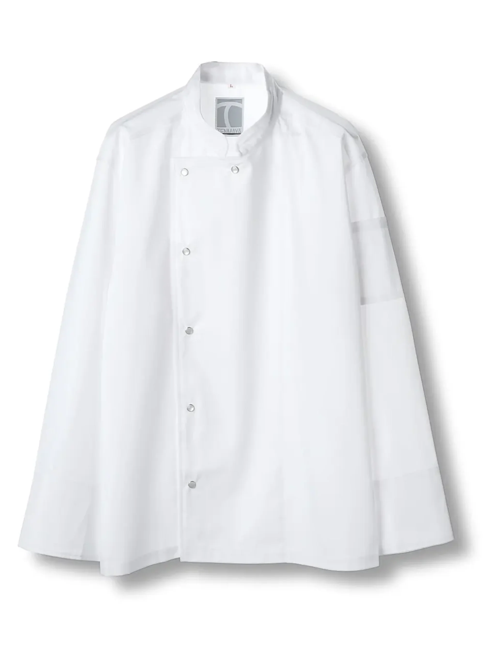 傳馬屋 C120-10 コックコート 長袖 B片側パールボタン