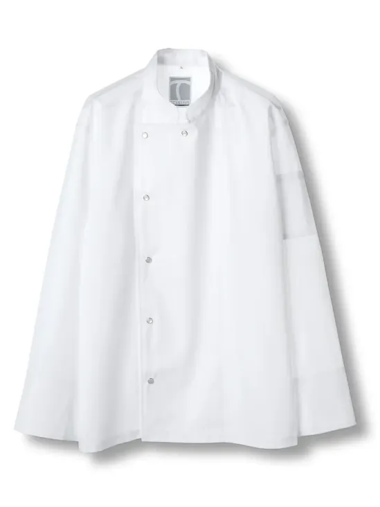 傳馬屋 C120-10 コックコート 長袖 B片側パールボタン