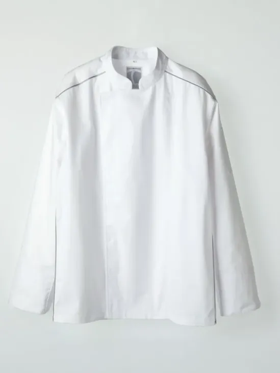 傳馬屋 C150-10-GP コックコート 長袖（グレーパイピング）