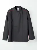 傳馬屋 C150-15-RP コックコート 長袖（ブラック・レッドパイピング）