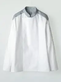 傳馬屋 C170-10-WG コックコート 長袖（グレーカラー・ショルダー）