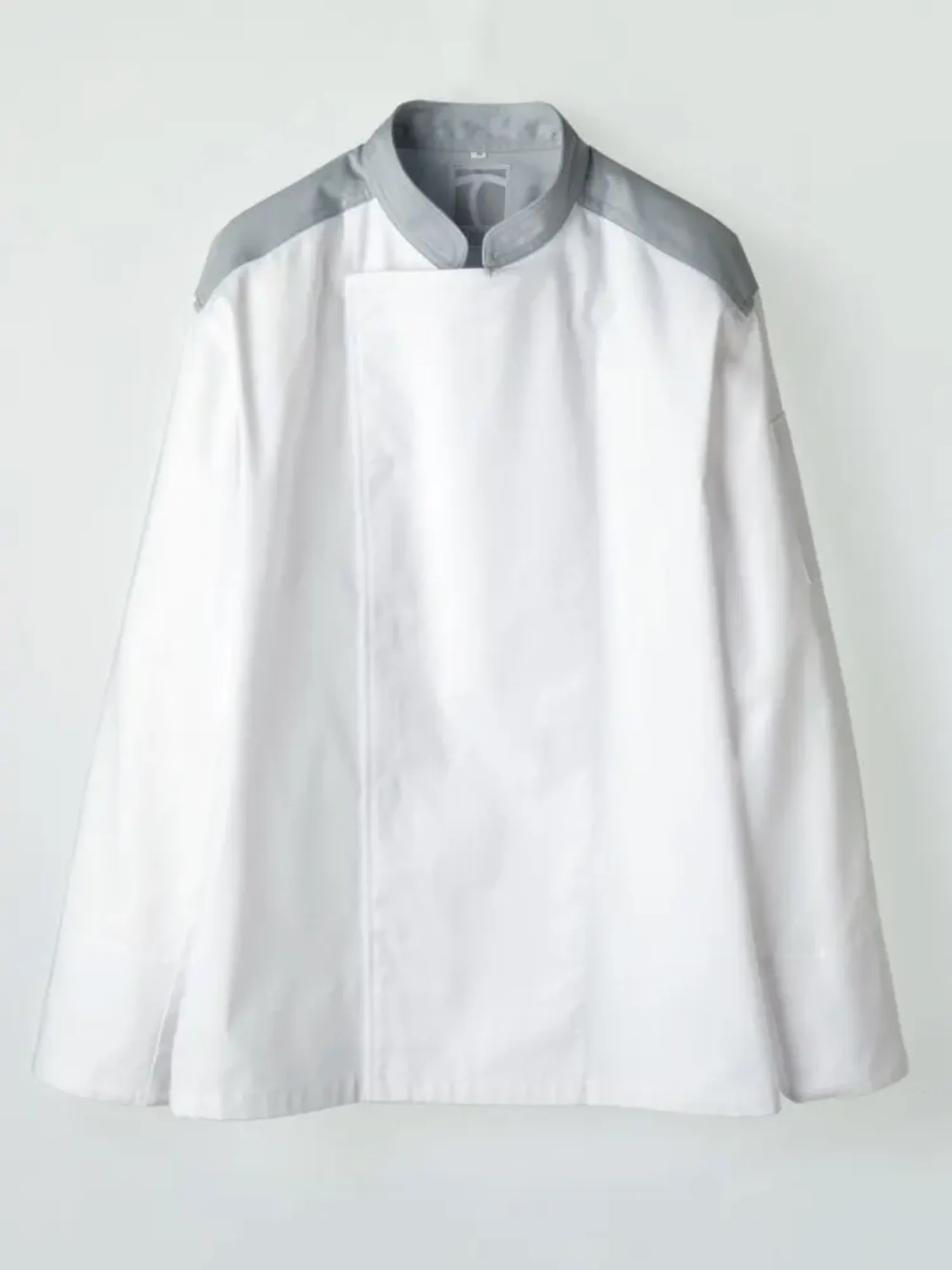 傳馬屋 C170-10-WG コックコート 長袖（グレーカラー・ショルダー）