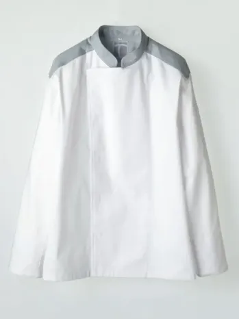 厨房・調理・売店用白衣 長袖コックコート 傳馬屋 C170-10-WG コックコート 長袖（グレーカラー・ショルダー） 食品白衣jp